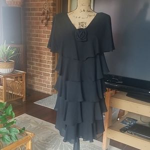 Beautiful black ruffle dress- size 8